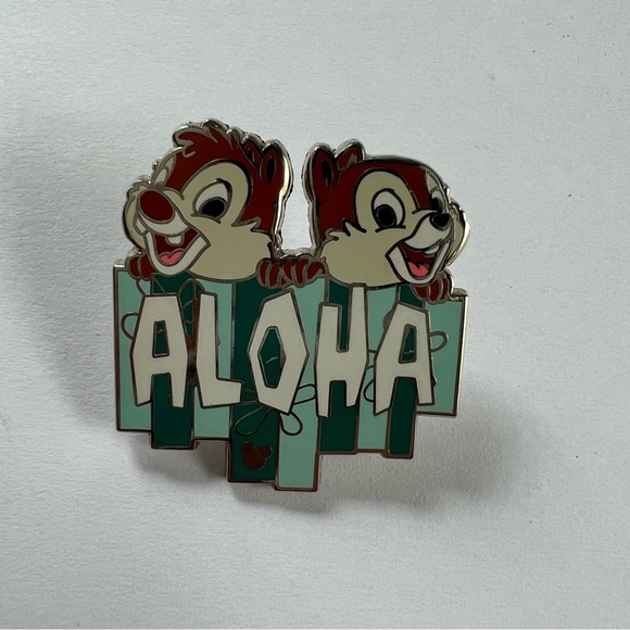 Chip and Dale Aloha Disney Pin Trading Hidden Mickey Series Disney World Signs - Picture 5 of 11